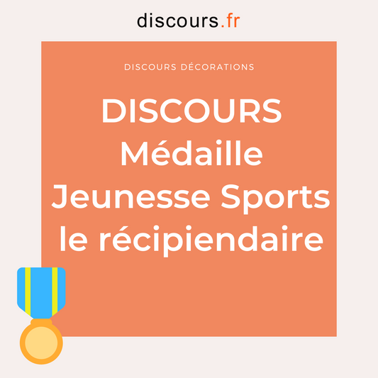 discours récipiendaire médaille jeunesse sports et engagement associatif